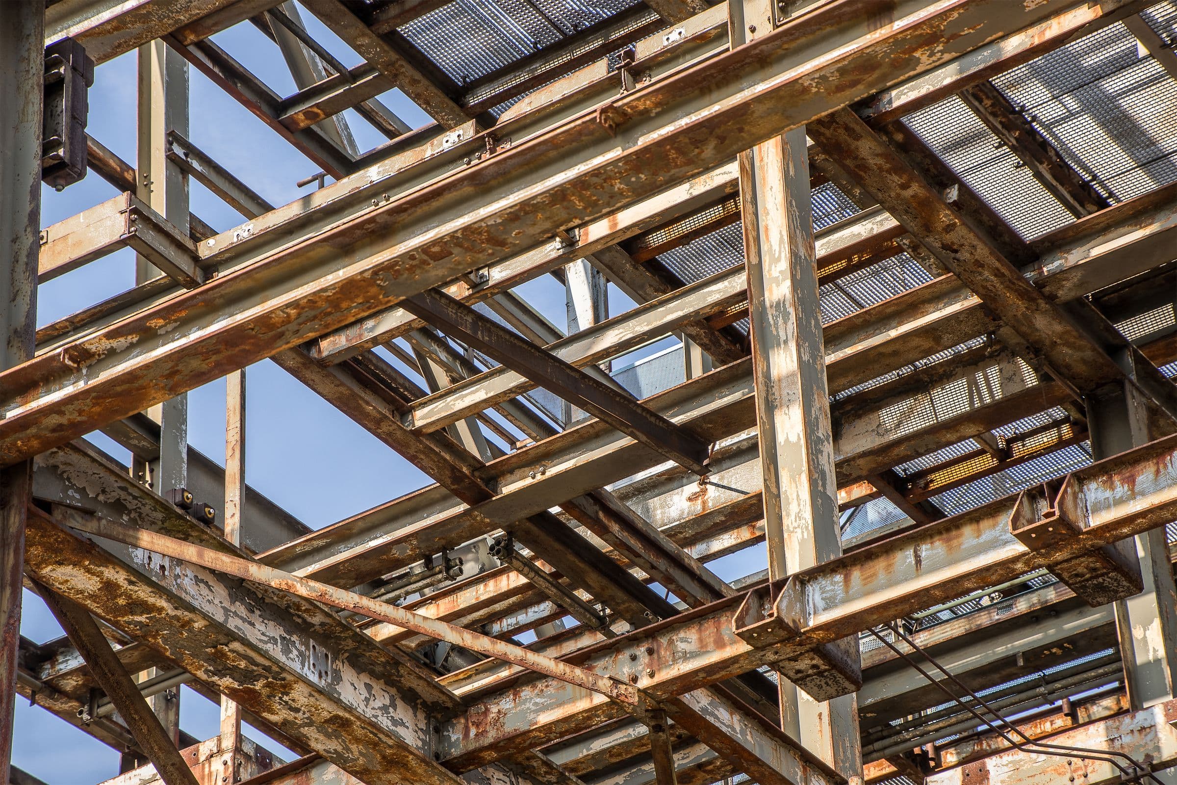 Steel framework of a structure under construction